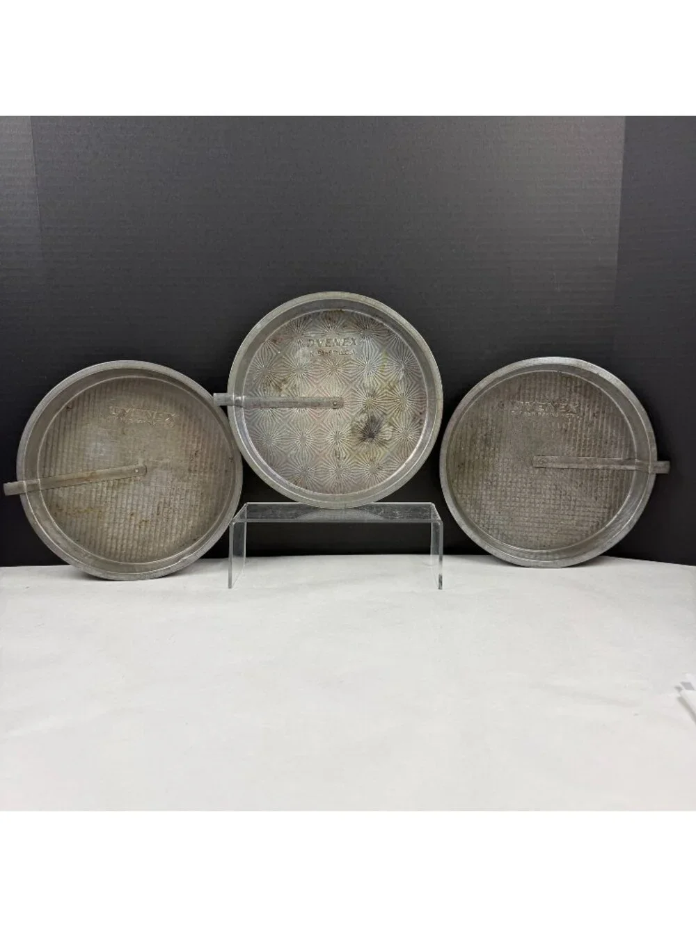 Vintage Ovenex Round Cake Pans with Slider Lot of 3